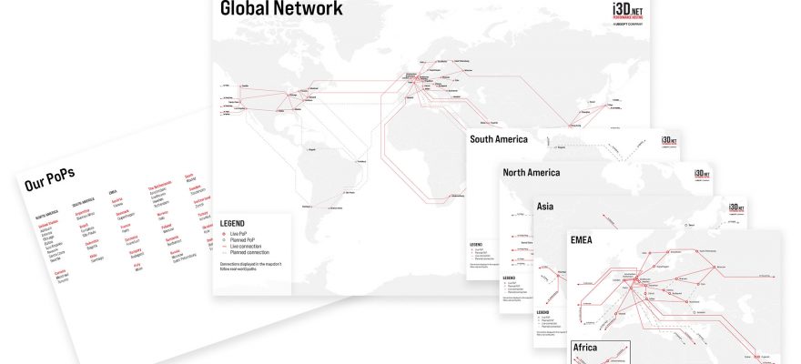 i3D.net's Global PoP map and regions