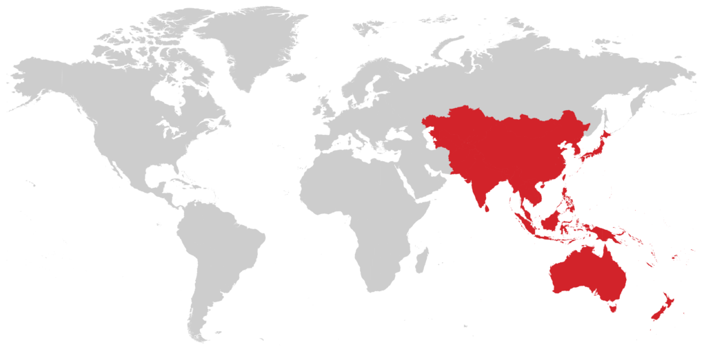 Asia Pacific region in a diagram